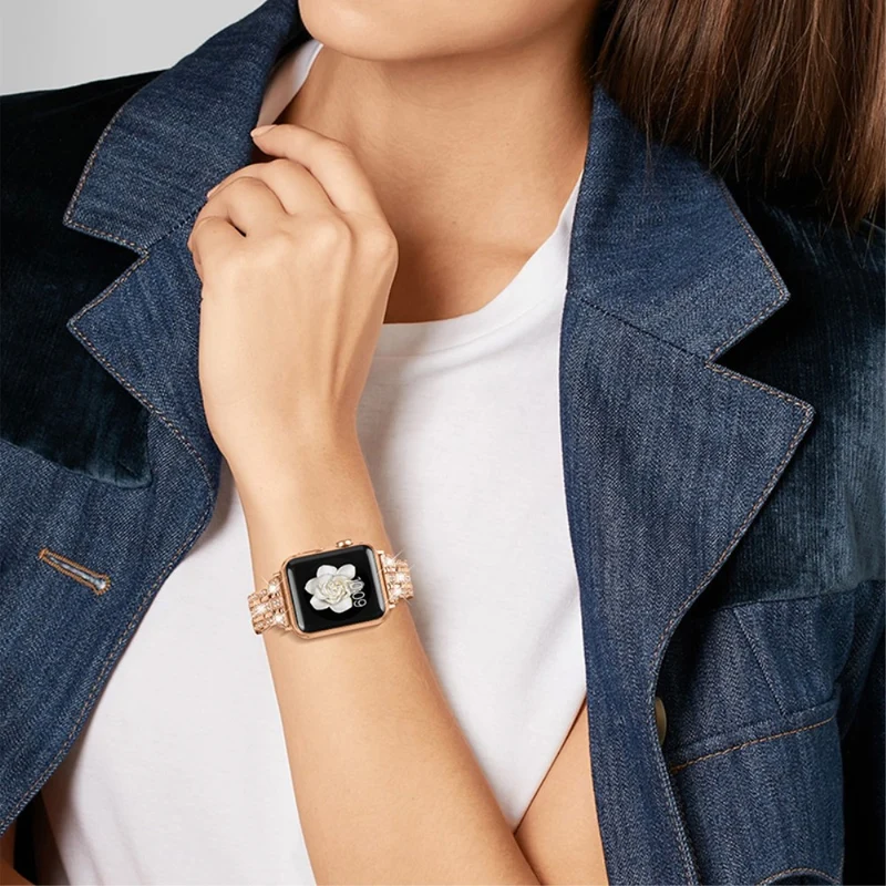 Auffallend schön Universell Apple Metall und Strass armband