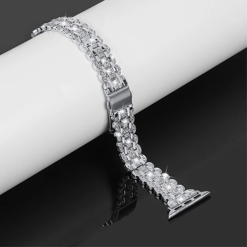 Auffallend schön Universell Apple Metall und Strass armband
