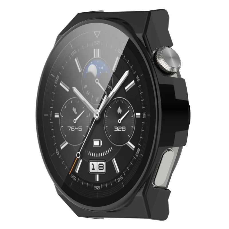 Stilvoll Huawei Watch GT 3 Pro 46mm Hülle mit Displayschutz in Plastik und Gehärtetes Glas