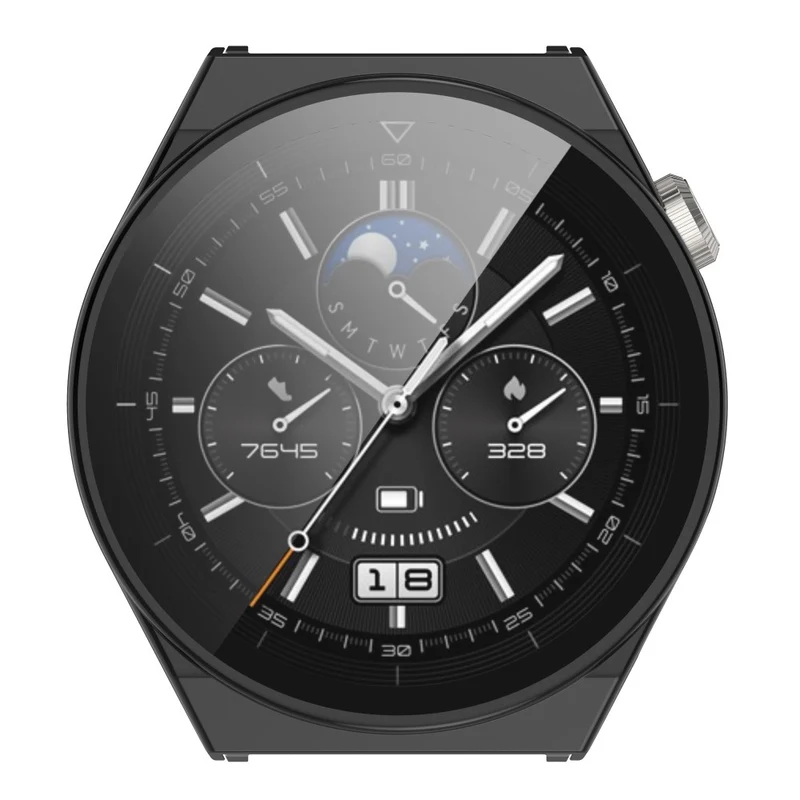 Stilvoll Huawei Watch GT 3 Pro 46mm Hülle mit Displayschutz in Plastik und Gehärtetes Glas