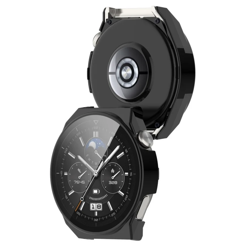 Stilvoll Huawei Watch GT 3 Pro 46mm Hülle mit Displayschutz in Plastik und Gehärtetes Glas