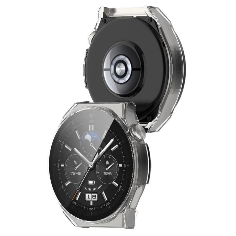 Stilvoll Huawei Watch GT 3 Pro 46mm Hülle mit Displayschutz in Plastik und Gehärtetes Glas