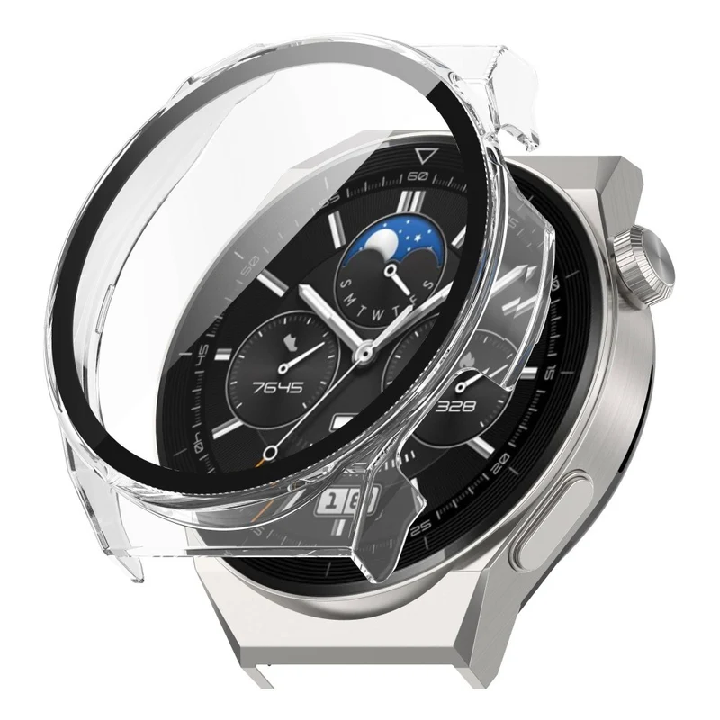 Stilvoll Huawei Watch GT 3 Pro 46mm Hülle mit Displayschutz in Plastik und Gehärtetes Glas