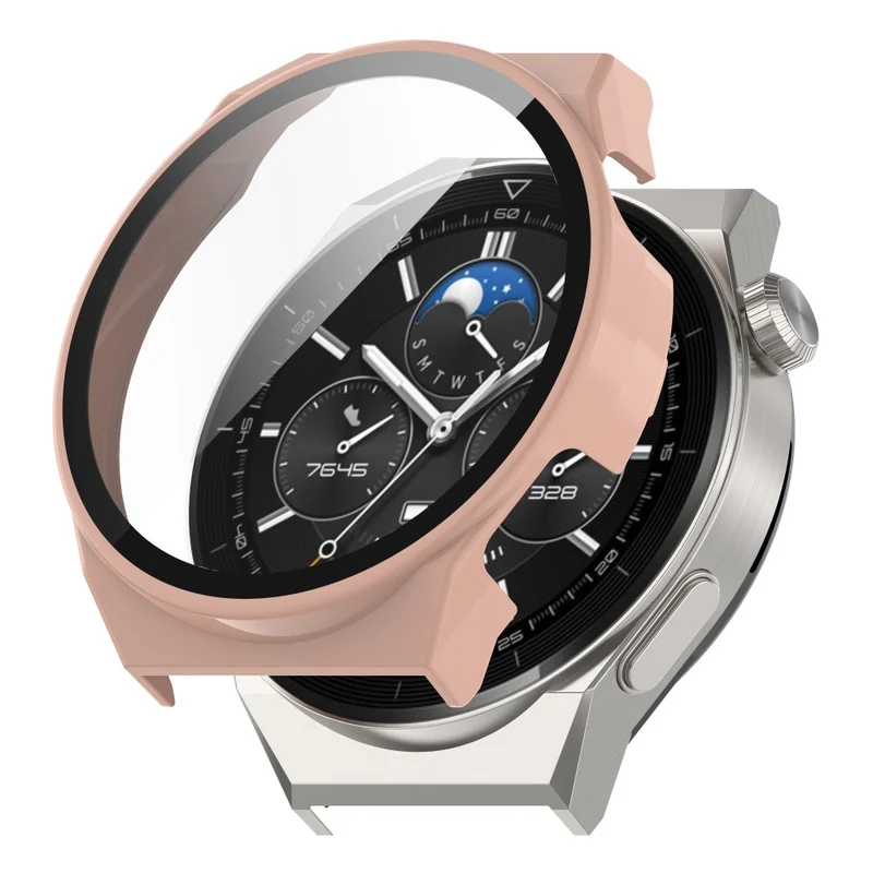 Stilvoll Huawei Watch GT 3 Pro 46mm Hülle mit Displayschutz in Plastik und Gehärtetes Glas