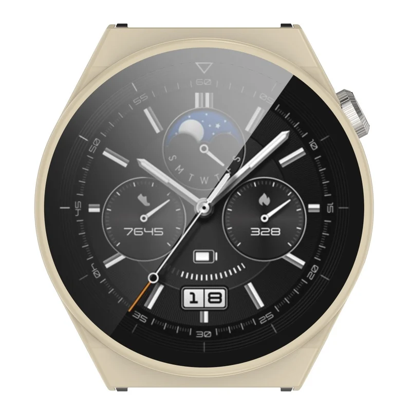 Stilvoll Huawei Watch GT 3 Pro 46mm Hülle mit Displayschutz in Plastik und Gehärtetes Glas