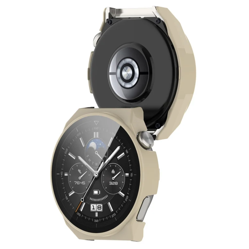 Stilvoll Huawei Watch GT 3 Pro 46mm Hülle mit Displayschutz in Plastik und Gehärtetes Glas