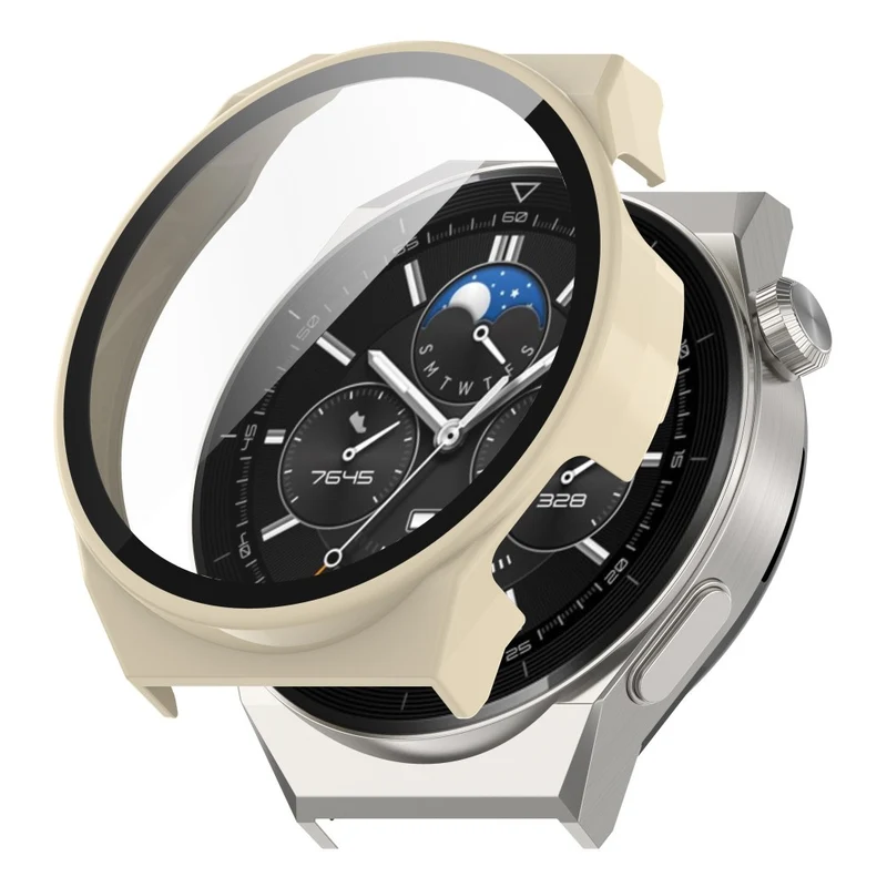 Stilvoll Huawei Watch GT 3 Pro 46mm Hülle mit Displayschutz in Plastik und Gehärtetes Glas