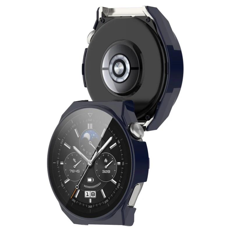 Stilvoll Huawei Watch GT 3 Pro 46mm Hülle mit Displayschutz in Plastik und Gehärtetes Glas