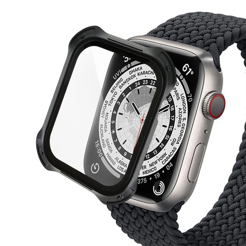Großartig Apple Watch Series 7 41mm Hülle mit Displayschutz in Plastik und Gehärtetes Glas