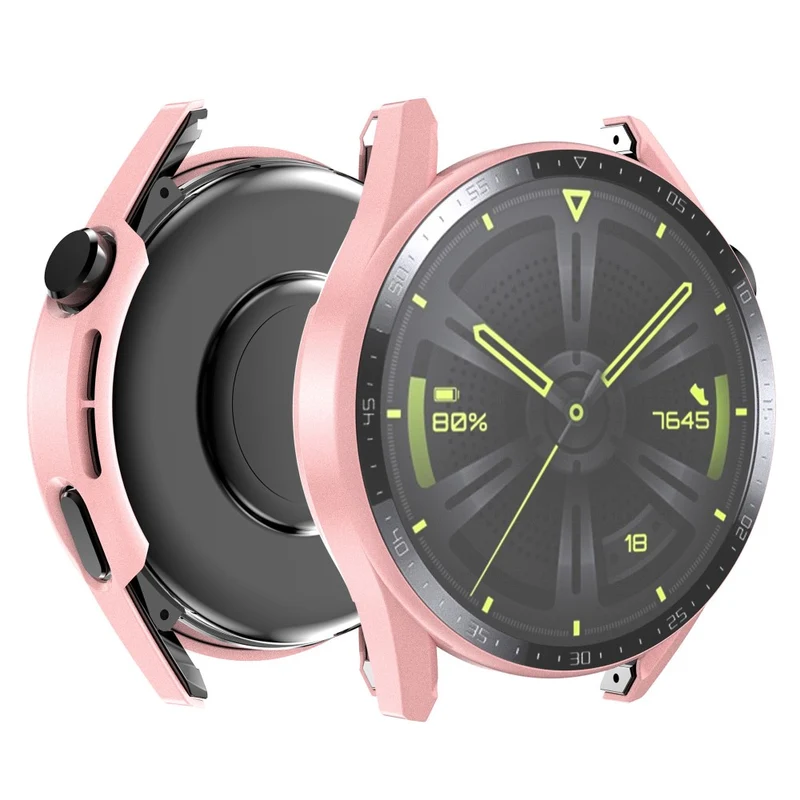 Unglaublich Stylisch Huawei Watch GT 3 (46mm) Hülle mit Displayschutz in Plastik und Gehärtetes Glas