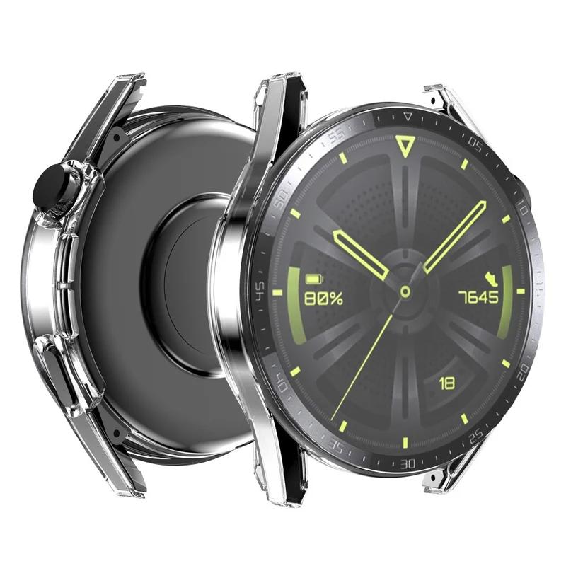 Unglaublich Stylisch Huawei Watch GT 3 (46mm) Hülle mit Displayschutz in Plastik und Gehärtetes Glas
