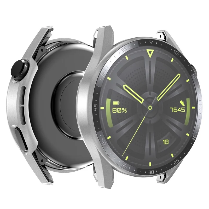 Unglaublich Stylisch Huawei Watch GT 3 (46mm) Hülle mit Displayschutz in Plastik und Gehärtetes Glas