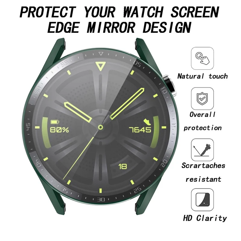 Unglaublich Stylisch Huawei Watch GT 3 (46mm) Hülle mit Displayschutz in Plastik und Gehärtetes Glas