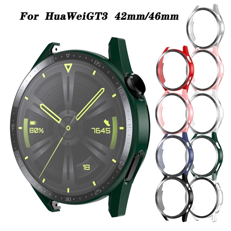 Unglaublich Stylisch Huawei Watch GT 3 (46mm) Hülle mit Displayschutz in Plastik und Gehärtetes Glas