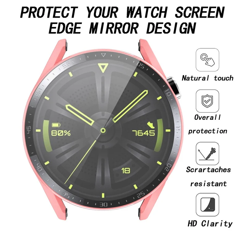Unglaublich Stylisch Huawei Watch GT 3 (46mm) Hülle mit Displayschutz in Plastik und Gehärtetes Glas