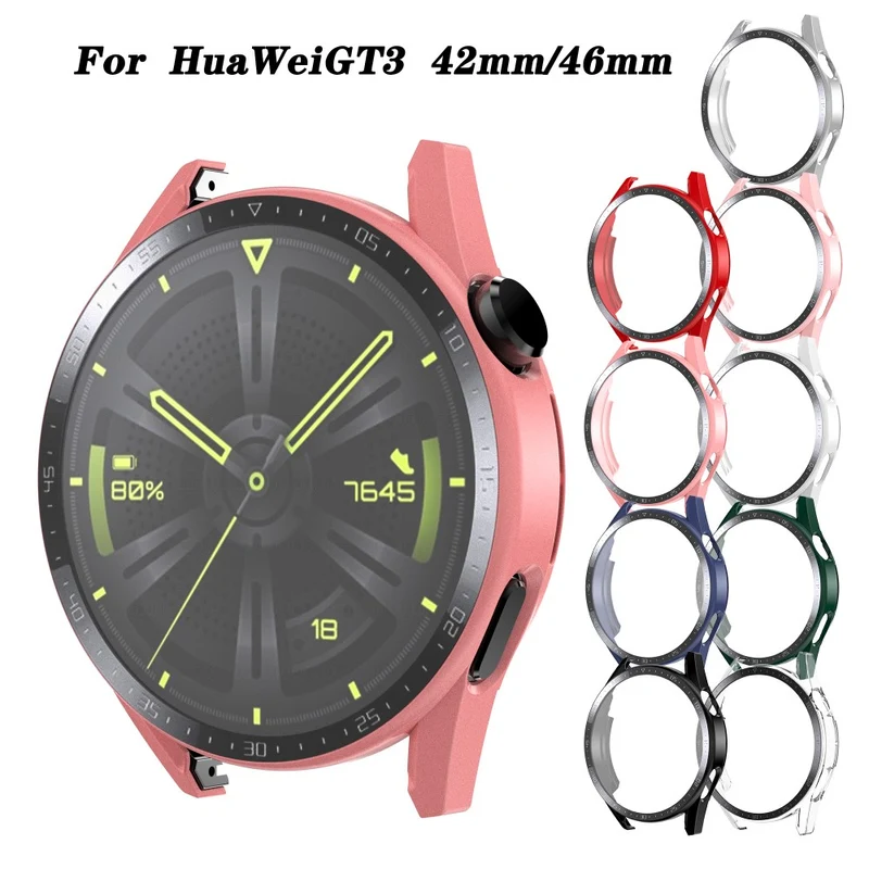 Unglaublich Stylisch Huawei Watch GT 3 (46mm) Hülle mit Displayschutz in Plastik und Gehärtetes Glas