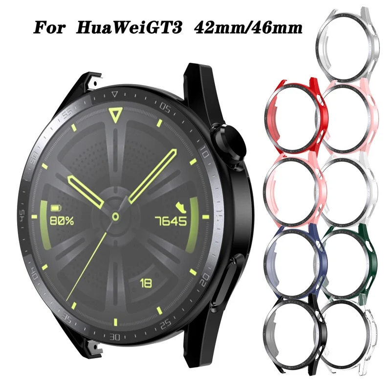 Unglaublich Stylisch Huawei Watch GT 3 (46mm) Hülle mit Displayschutz in Plastik und Gehärtetes Glas