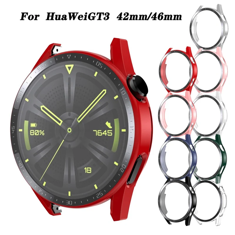 Unglaublich Stylisch Huawei Watch GT 3 (46mm) Hülle mit Displayschutz in Plastik und Gehärtetes Glas