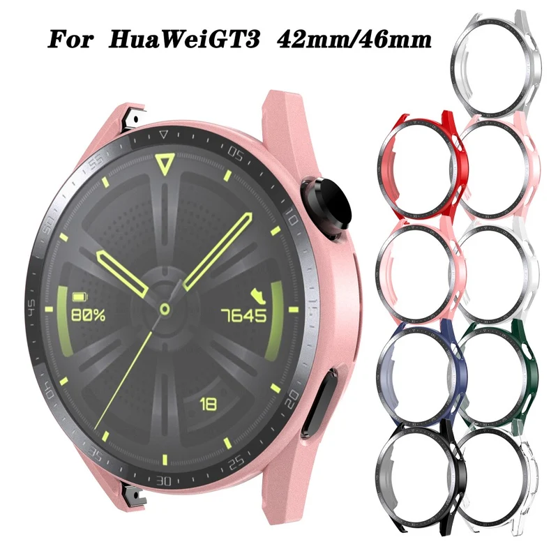 Unglaublich Stylisch Huawei Watch GT 3 (46mm) Hülle mit Displayschutz in Plastik und Gehärtetes Glas