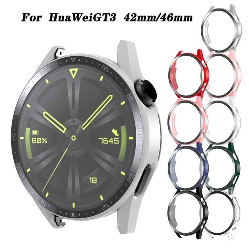 Unglaublich Stylisch Huawei Watch GT 3 (46mm) Hülle mit Displayschutz in Plastik und Gehärtetes Glas