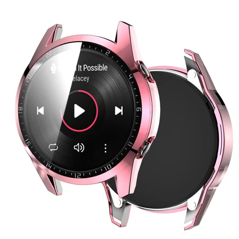 Mega Gut Huawei Watch GT 2 46mm Hülle mit Displayschutz in Plastik und Gehärtetes Glas