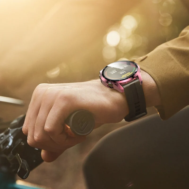 Mega Gut Huawei Watch GT 2 46mm Hülle mit Displayschutz in Plastik und Gehärtetes Glas