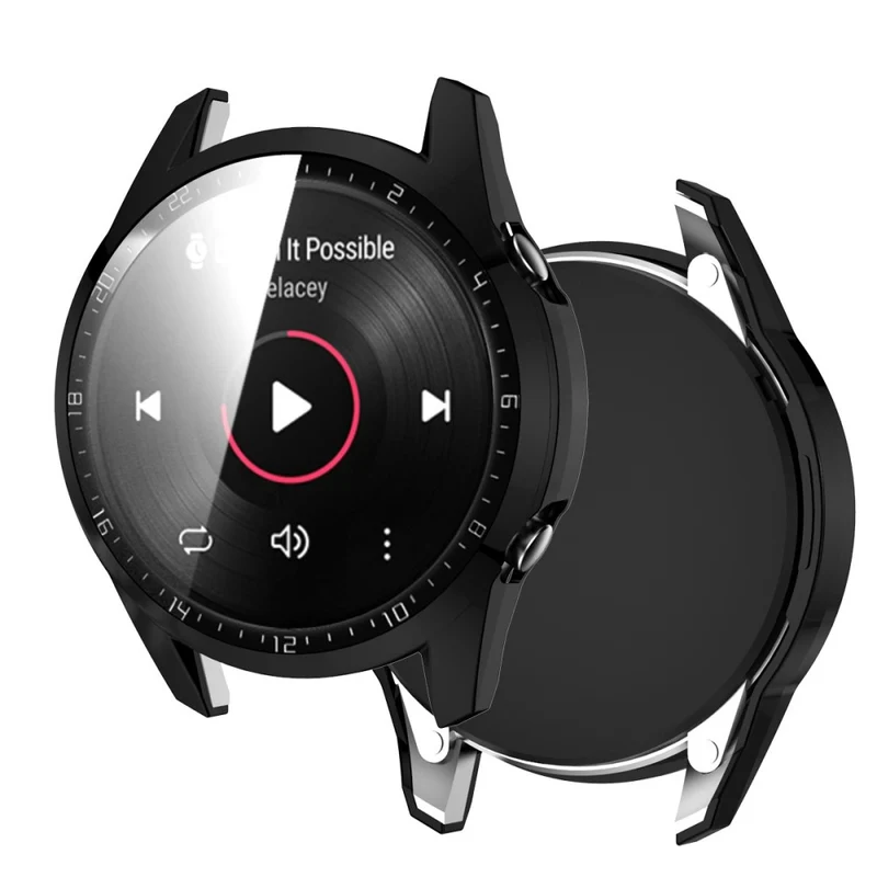 Mega Gut Huawei Watch GT 2 46mm Hülle mit Displayschutz in Plastik und Gehärtetes Glas