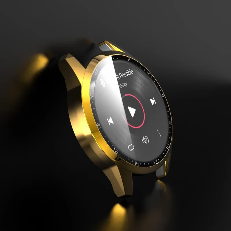 Mega Gut Huawei Watch GT 2 46mm Hülle mit Displayschutz in Plastik und Gehärtetes Glas