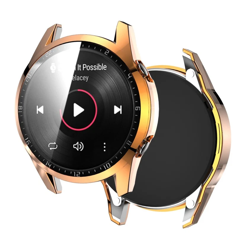 Mega Gut Huawei Watch GT 2 46mm Hülle mit Displayschutz in Plastik und Gehärtetes Glas