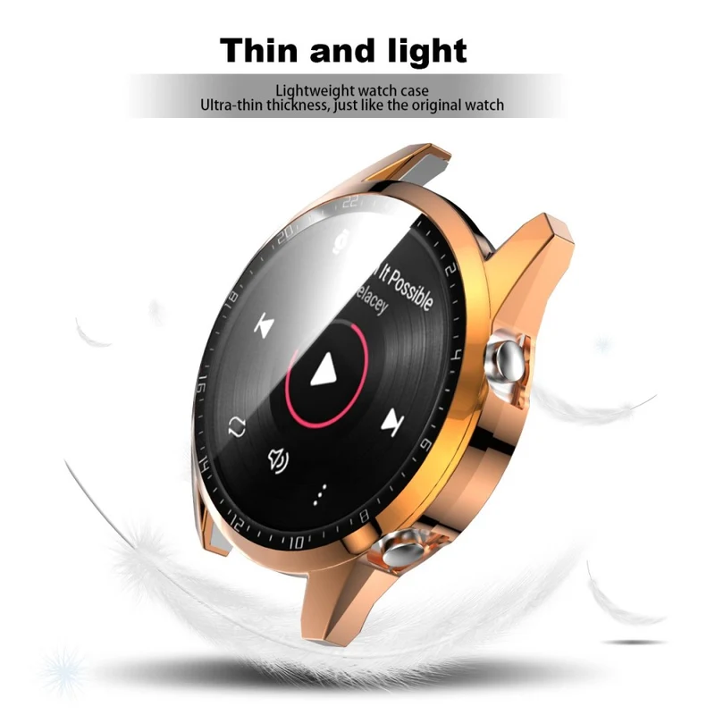 Mega Gut Huawei Watch GT 2 46mm Hülle mit Displayschutz in Plastik und Gehärtetes Glas