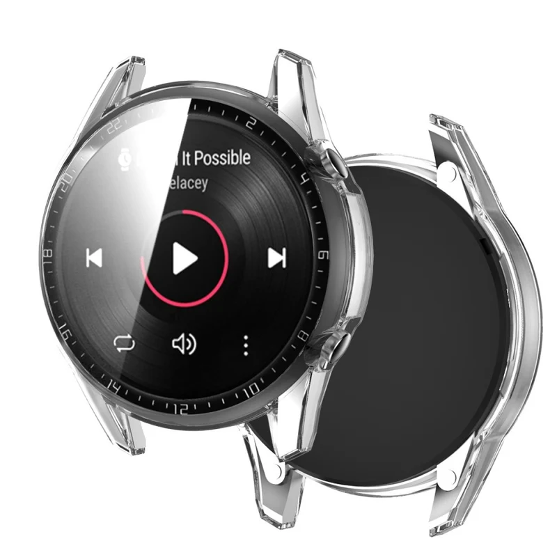 Mega Gut Huawei Watch GT 2 46mm Hülle mit Displayschutz in Plastik und Gehärtetes Glas