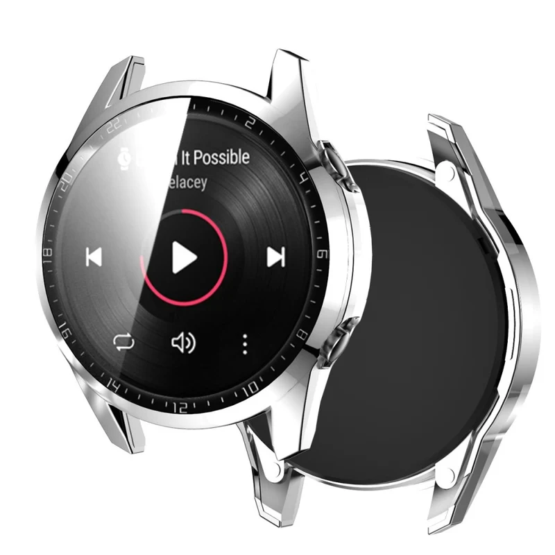 Mega Gut Huawei Watch GT 2 46mm Hülle mit Displayschutz in Plastik und Gehärtetes Glas