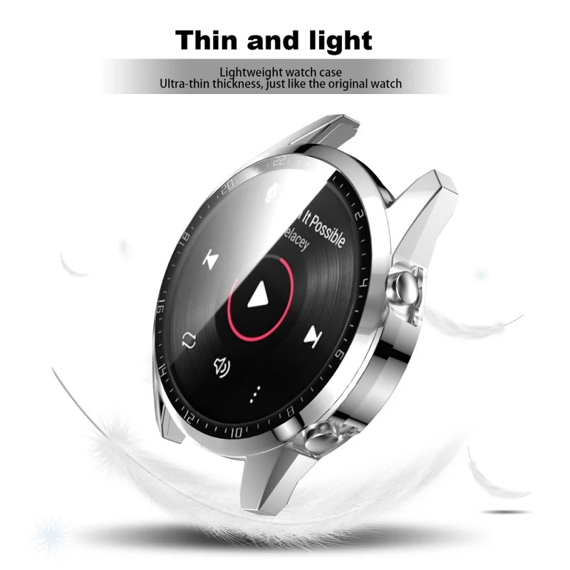 Mega Gut Huawei Watch GT 2 46mm Hülle mit Displayschutz in Plastik und Gehärtetes Glas