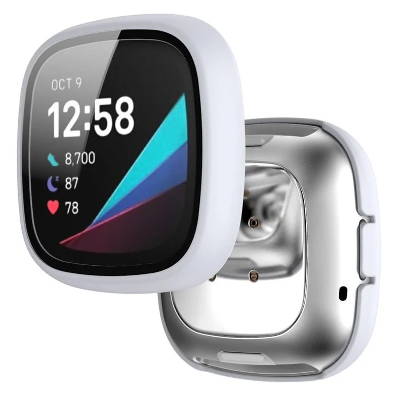 Super Schön Fitbit Sense 1 / Fitbit Versa 3 Universell Hülle mit Displayschutz in Plastik und Gehärtetes Glas