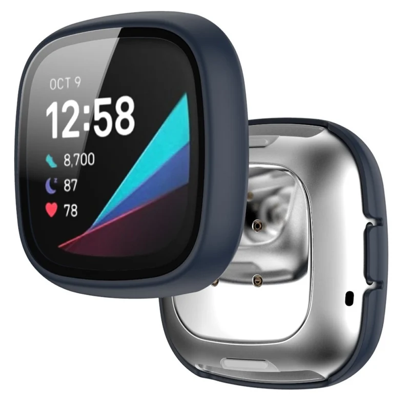Super Schön Fitbit Sense 1 / Fitbit Versa 3 Universell Hülle mit Displayschutz in Plastik und Gehärtetes Glas