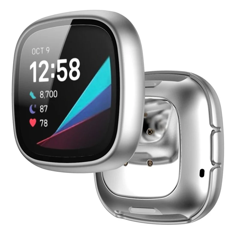 Super Schön Fitbit Sense 1 / Fitbit Versa 3 Universell Hülle mit Displayschutz in Plastik und Gehärtetes Glas