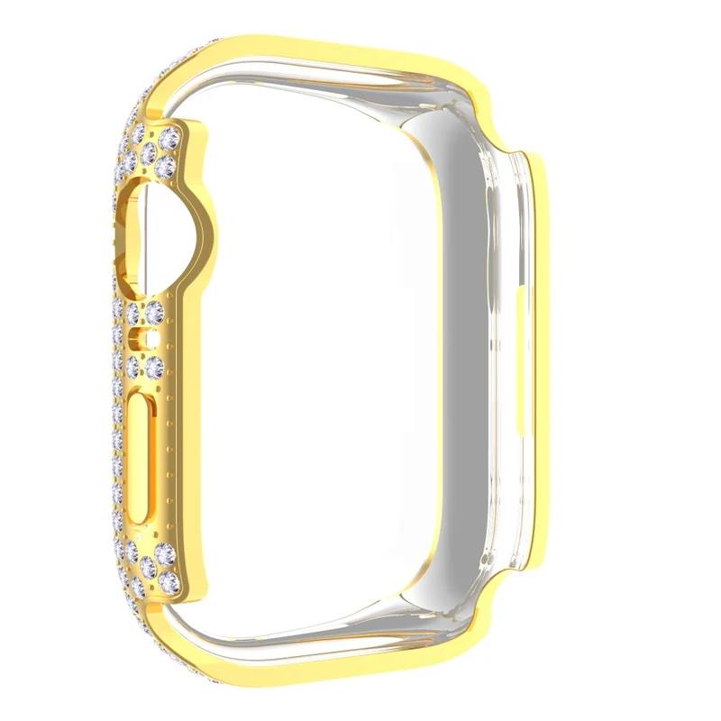 Mega Stylisch Apple Watch Series 7 41mm Hülle mit Displayschutz in Plastik und Strass