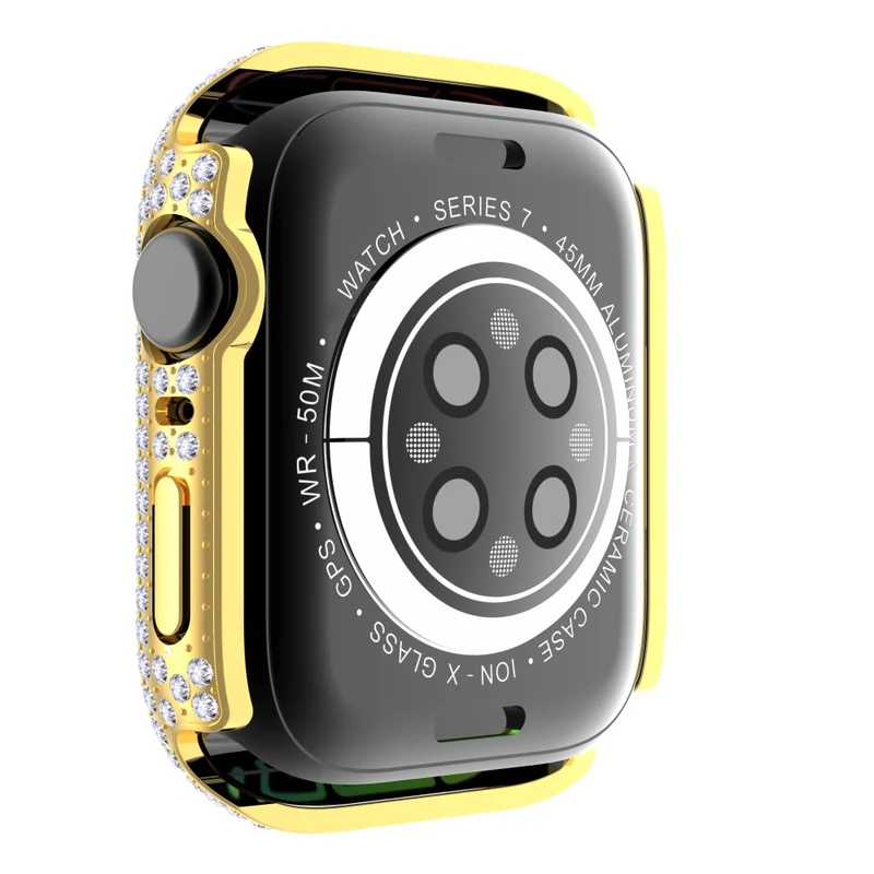 Mega Stylisch Apple Watch Series 7 41mm Hülle mit Displayschutz in Plastik und Strass