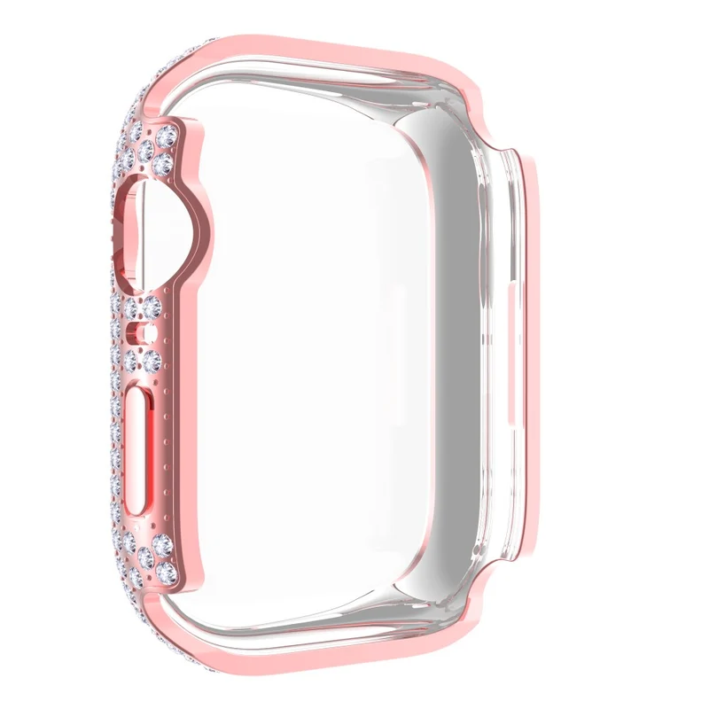 Mega Stylisch Apple Watch Series 7 41mm Hülle mit Displayschutz in Plastik und Strass