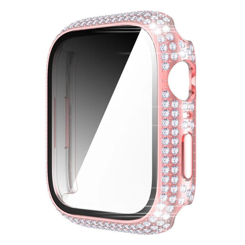 Mega Stylisch Apple Watch Series 7 41mm Hülle mit Displayschutz in Plastik und Strass