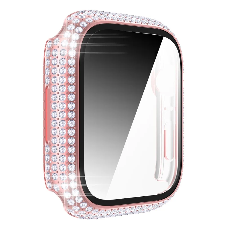 Mega Stylisch Apple Watch Series 7 41mm Hülle mit Displayschutz in Plastik und Strass