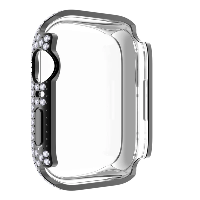 Mega Stylisch Apple Watch Series 7 41mm Hülle mit Displayschutz in Plastik und Strass