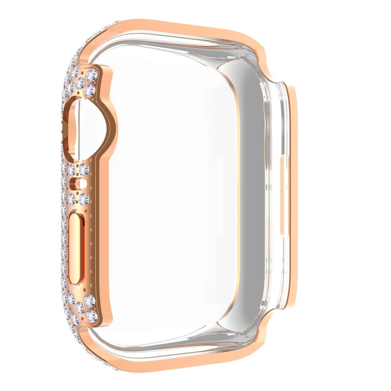 Mega Stylisch Apple Watch Series 7 41mm Hülle mit Displayschutz in Plastik und Strass