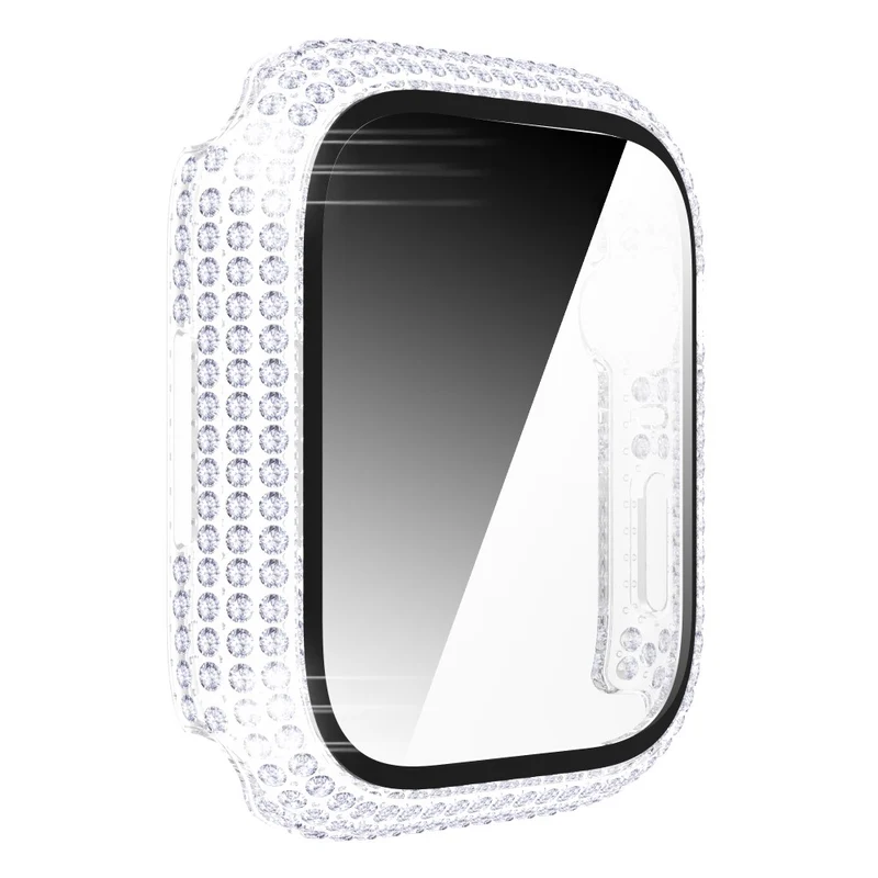 Mega Stylisch Apple Watch Series 7 41mm Hülle mit Displayschutz in Plastik und Strass