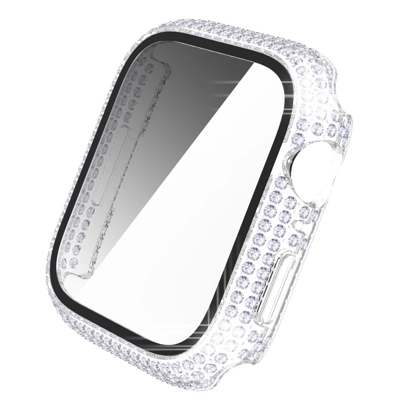 Mega Stylisch Apple Watch Series 7 41mm Hülle mit Displayschutz in Plastik und Strass