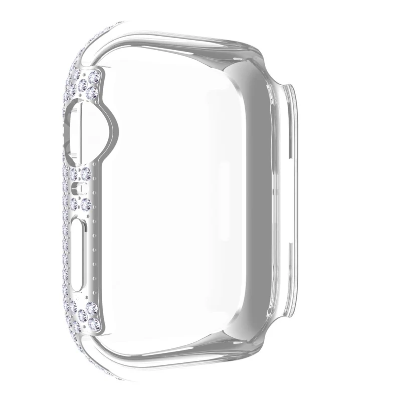 Mega Stylisch Apple Watch Series 7 41mm Hülle mit Displayschutz in Plastik und Strass