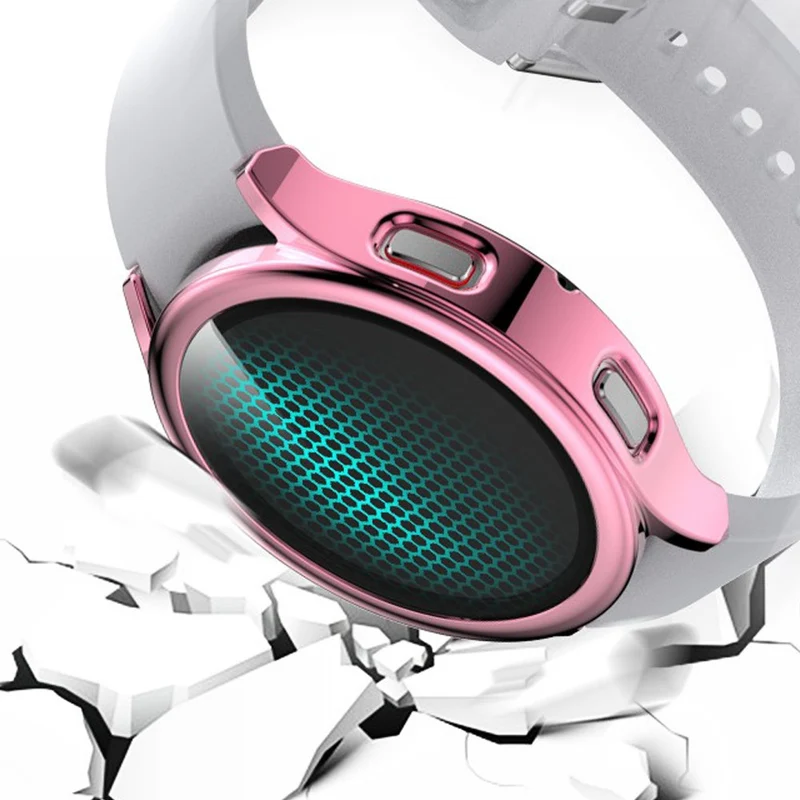 Super Schön Samsung Galaxy Watch 4 (44mm) Hülle mit Displayschutz in Plastik und Gehärtetes Glas