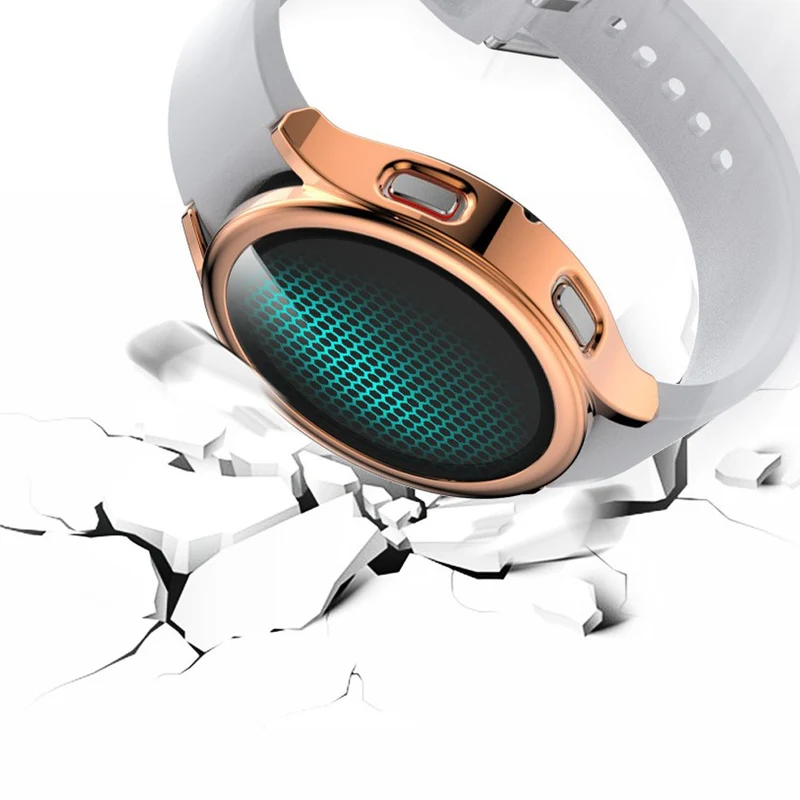 Super Schön Samsung Galaxy Watch 4 (44mm) Hülle mit Displayschutz in Plastik und Gehärtetes Glas