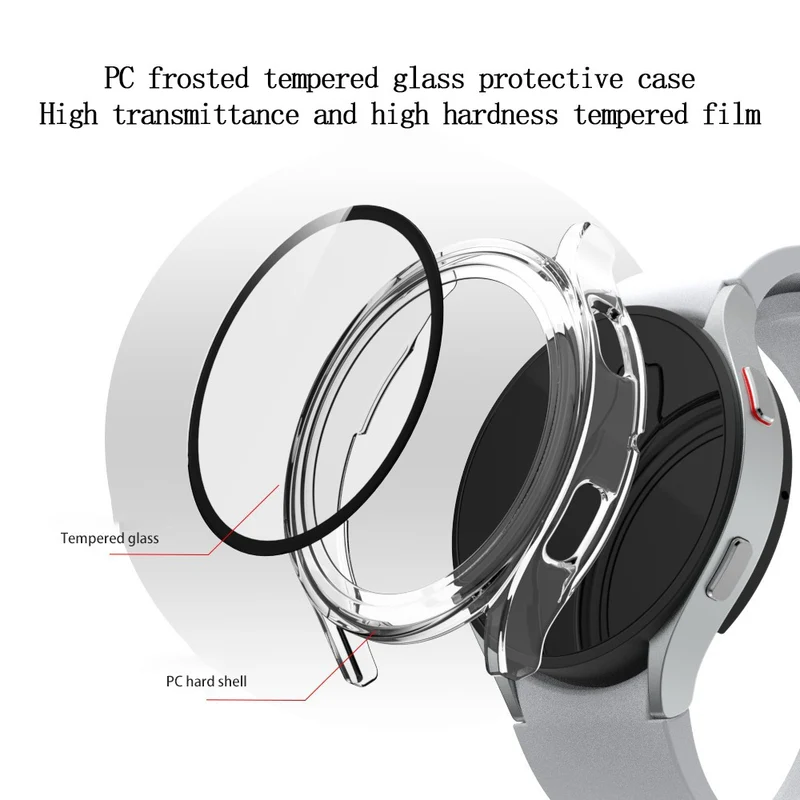 Super Schön Samsung Galaxy Watch 4 (44mm) Hülle mit Displayschutz in Plastik und Gehärtetes Glas