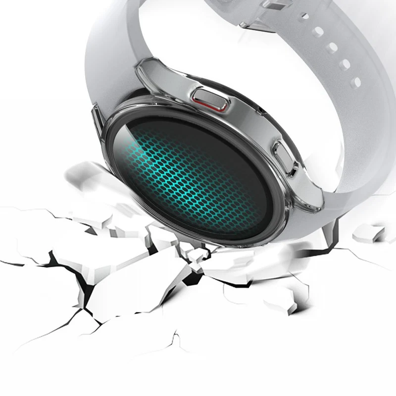 Super Schön Samsung Galaxy Watch 4 (44mm) Hülle mit Displayschutz in Plastik und Gehärtetes Glas